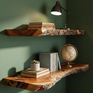 Hot Selling Customized 100% Solid Wooden Floating Corner Shelf <b>Shelves</b> Wall Storage Display Shelf Unit Wall Mount At <b>Cheap</b> Price - Product Image 6