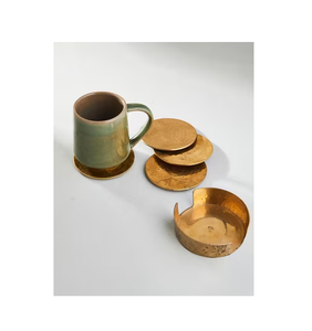 Sous-verre en laiton fait main de haute qualité, écologique, design personnalisé, style campagnard, réutilisable, article décoratif pour table à manger - Product Image 1