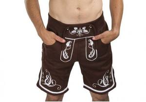 Shorts en Lederhosen Bavarois en Laine pour Hommes, Broderie et Étiquette Personnalisées, Style Urbain, Taille Élastique, Séchage Rapide, Écologique - Product Image 5