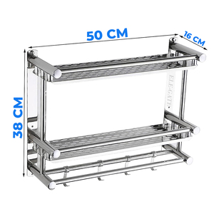 Mensola Angolare Moderna in Acciaio Inox da Parete per Bagno, Elegante Organizzatore e Portaoggetti per Doccia - Product Image 5