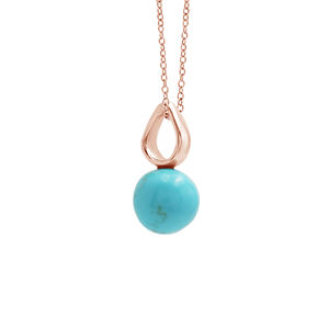 Colgante de piedras preciosas turquesa de 9 MM de Plata de Ley 925, joyería de turquesa de 15x9x9 MM, collar multichapado para boda de compromiso - Product Image 6