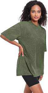 Venta caliente camisetas de verano para mujer hombro caído cuello redondo diseño de lavado ácido peso pesado transpirable 220 gramos tela al por mayor - Product Image 5