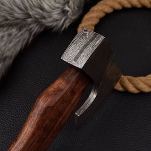 Hacha de Acero al Carbono Forjada a Mano con Mango de Madera, Estilo Vikingo Personalizado, con Funda de Cuero, Hacha OEM para Trabajar la Madera - Product Image 2