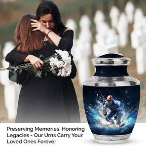 Urnes de hockey à charge glaciaire pour cendres humaines en métal pour cendres pour adultes Urne de sport de joueur de hockey funéraire personnalisée pour maman - Product Image 3