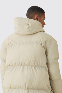 Doudoune à capuche à la palangre de poche très exigeante en duvet écru coupe-vent personnalisé polyester hiver extérieur bulle vestes pour hommes - Product Image 5