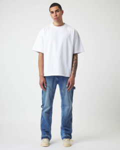 Camiseta de algodón en blanco con estampado de gran tamaño personalizado de alta calidad y hombros caídos para hombre, camiseta para hombre de peso pesado - Product Image 4
