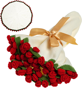 Manta de Flores de Rosa Tejida a Crochet, Hecha a Mano, para el Hogar - Product Image 5