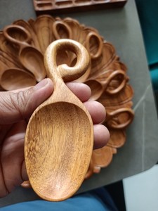 OEM <b>Wooden</b> Special Spoon Kitchen <b>Utensil</b> Spices Small Spoon Customs Carve <b>Cooking</b> Spoon - Product Image 5
