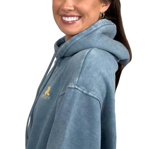 Retailer Acid Wash <b>Vintage</b> Faded Distressed Women Oversized <b>Sweatshirt</b> Polyester Cotton Winter Casual Solid Pattern - Product Image 6