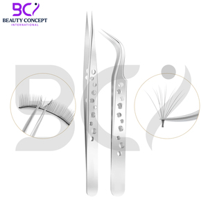 2 Pieces High-Precision Stainless Steel Eyelash Tweezers Strong Grip Pointed Tools for Lash Extension - Product Image 3