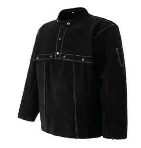 Chaqueta de cuero de seguridad industrial resistente para hombre para soldar Chaqueta de soldadura de cuero de calidad superior - Product Image 4