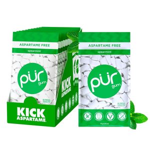 PUR <b>Gum</b> | Aspartame Free Chewing <b>Gum</b> | 100% Xylitol | Natural Spearmint Flavored <b>Gum</b>, 55 Pieces (Pack of 12) - Product Image 5