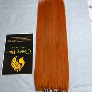 Extensiones de Cabello Humano Vietnamita Virgen Liso Natural Color Naranja de 3 Piezas y 32 Pulgadas con Cutícula Preservada, Doble Trama y Puntas Gruesas - Product Image 1
