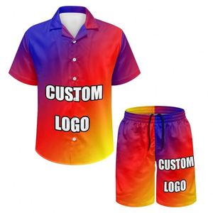 Custom Print Breathable Thermal Hawaiian <b>Shirt</b> and Shorts Set for <b>Men</b> Summer <b>Beach</b> Wear Quick Dry - Product Image 5