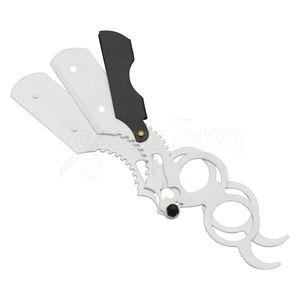 Rasoir droit de marque privée avec logo gravé et manche en bois classique pour le rasage - Product Image 1