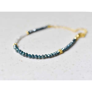 Bracelet en diamant bleu, bijoux en argent rempli d'or 18 carats, bracelets élégants - Product Image 2