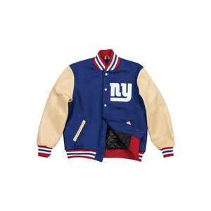 Chaqueta de béisbol de retales con patrón de letras y cuello levantado personalizado Unisex, ropa deportiva Formal para hombre, abrigo de invierno estilo Letterman - Product Image 2