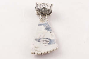 Pendentif Navajo Turquoise et corail rouge par Rick Martinez Pendentif en argent sterling 925 Pendentif en argent Pendentif de créateur fait à la main - Product Image 4