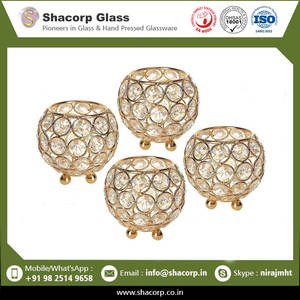 Faveurs de mariage fantaisie verre cristal décoration petit bougeoir bol en verre au prix de gros - Product Image 2