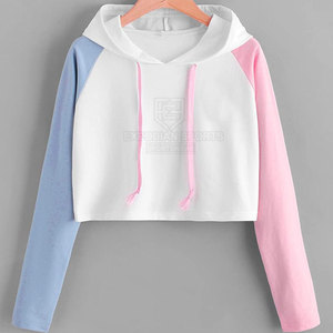 2025 Online Best Selling <b>Winter</b> Women Crop <b>Top</b> Hoodies 100% Cotton Front Logo High Quality Pakistan Manufacturer - Product Image 2