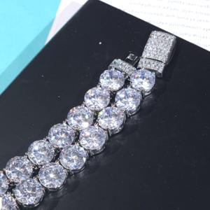 10mm Round Brilliant Cut Moissanite Diamond <b>Tennis</b> Chain <b>Necklace</b> In 925 <b>Silver</b> Iced Out Hip Hop Jewelry For Men At Low Price - Product Image 3