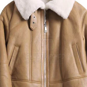 Vestes en cuir de mouton pour hommes, écologiques, avec logo sur le devant, vêtements d'extérieur pour les voyages d'hiver et le port quotidien - Product Image 5