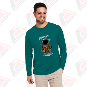 T-shirt en jersey de coton à manches longues pour homme Heritage, écologique, confort estival, appliques disponibles, denim, batik, velours côtelé, perles - Product Image 4