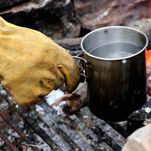 Camping Heat-resistant Welding Gloves Accessory Gardening <b>Climbing</b> 1 Pair Glove with Hanging Hole Leather Gloves From Pakistan - Product Image 6