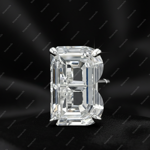 Pendientes de Plata de Ley 925 con Letra Inicial B, Diamante Cultivado en Laboratorio con Certificación GIA IGI, DEF VVS VS, Regalo para Él y Ella - Product Image 3