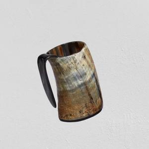Tasse médiévale en corne à boire, chope en corne de buffle naturelle faite à la main avec poignée étanche, accessoire d'agate de bière de fête - Product Image 4