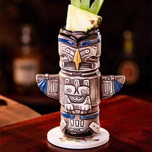 Diseño único Copas de cóctel Forma de loro Taza Tiki Helado hecho a mano Creamic Hawaiian Tiki Cup para Bar - Product Image 5
