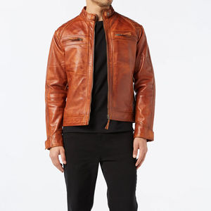 Veste en cuir de vache véritable sur mesure pour homme – Manteau d'hiver de haute qualité à col montant - Product Image 5