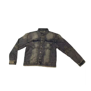 Custom Color And Size Pakistan Made <b>Men</b> <b>Denim</b> <b>Jacket</b> Printed Design Embossed Look <b>Men</b> <b>Denim</b> <b>Men's</b> <b>Jacket</b> - Product Image 2