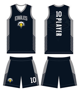 Maillot et short de basketball en tissu polyester sublimé, anti-transpiration, vêtements de sport pour adultes unisexes - Product Image 1