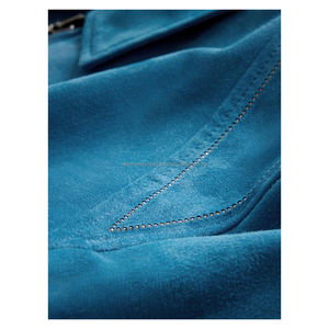 แจ็กเก็ตหนังกลับคุณภาพสูงสำหรับผู้ชายปกตั้งมีซิปปิดสไตล์ไฮสตรีทแบบมีตัวอักษรในฤดูหนาว - Product Image 6