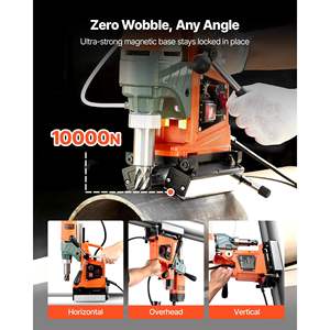 Taladro de columna eléctrico de 1400W, magnético, diámetro de perforación de 2 pulgadas, velocidad de 0-750 RPM con dirección reversible - Product Image 6