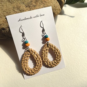Vintage Trendy <b>Heart</b> <b>Shape</b> Rattan Earrings Bohemian Style for Wedding Gift Stainless Steel Post Lightweight 1pair/Gift <b>Box</b> Pack - Product Image 2