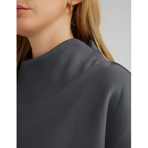 Meilleure vente mélange de polyester/coton col montant femmes hiver longue tenue décontractée solide séchage rapide léger impression de Logo personnalisé - Product Image 6
