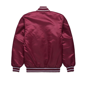 Custom Embroidered Baseball Satin Jacket 100% <b>Polyester</b> Satin Baseball Bomber Varsity High Quality Plus Size Satin Jackets - Product Image 2