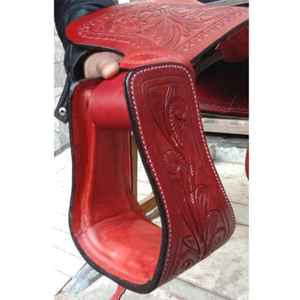 Sillín de cuero occidental de buena calidad Wade Brown Fork Roping Ranch Horse Saddle Size - Product Image 4