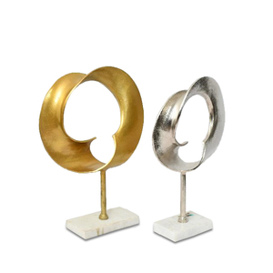 Luxe de haute qualité Design contemporain en aluminium Sculpture décorative Table Top Statue maison salon décor articles ensemble Original - Product Image 1
