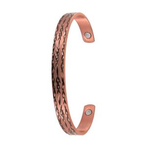 Brazaletes de moda de pulsera de cobre sólido de cobre puro con logotipo personalizado para hombres y mujeres con imanes - Product Image 1