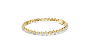 Bracelet tennis de luxe plaqué or jaune 10K avec diamants Elan, style moderne, héritage minimaliste et audacieux - Product Image 2