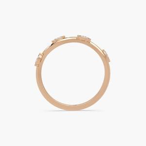 14K Gold Marquise Lab Diamond Wave <b>Ring</b> Minimalist Stacking Band <b>Statement</b> <b>Ring</b> Engagement Bridal for Jewelry Gift - Product Image 6