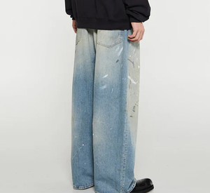 Pantalones vaqueros americanos para hombre para primavera y verano, pantalones de pierna ancha de pierna recta informales sueltos finos, pantalones vaqueros de calle alta para hombre 2025 - Product Image 4