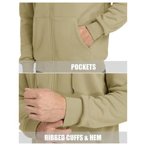 Sudadera con capucha de tamaño personalizado para hombre Sudaderas con capucha de mezcla de algodón básicas de manga larga transpirables con logotipo personalizado para hombre - Product Image 6