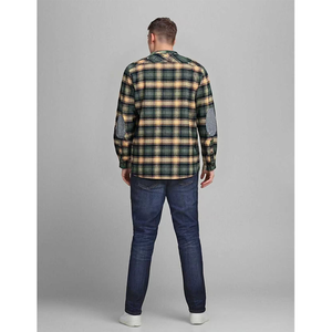 Camisa de Franela a Cuadros Vintage para Hombre, Personalizada, 100% Algodón Poliéster, Gruesa, Negra y Roja, Retro, Otoño Invierno, con Botones, Manga Larga - Product Image 2