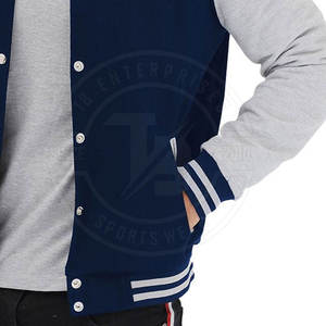 Veste Letterman élégante pour hommes de haute qualité 100% coton Design unique avec col montant - Product Image 5