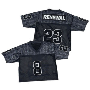 2025 hommes personnalisé Vintage surdimensionné Boxy Jersey unisexe Football américain Streetwear maille T-Shirt pour unisexe - Product Image 2