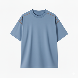 OEM/ODM personnalisé T-shirt décontracté pour hommes avec col rond solide lourd GSM 260 grammes tissu en mousseline de soie Design vierge Logo avant Position - Product Image 5